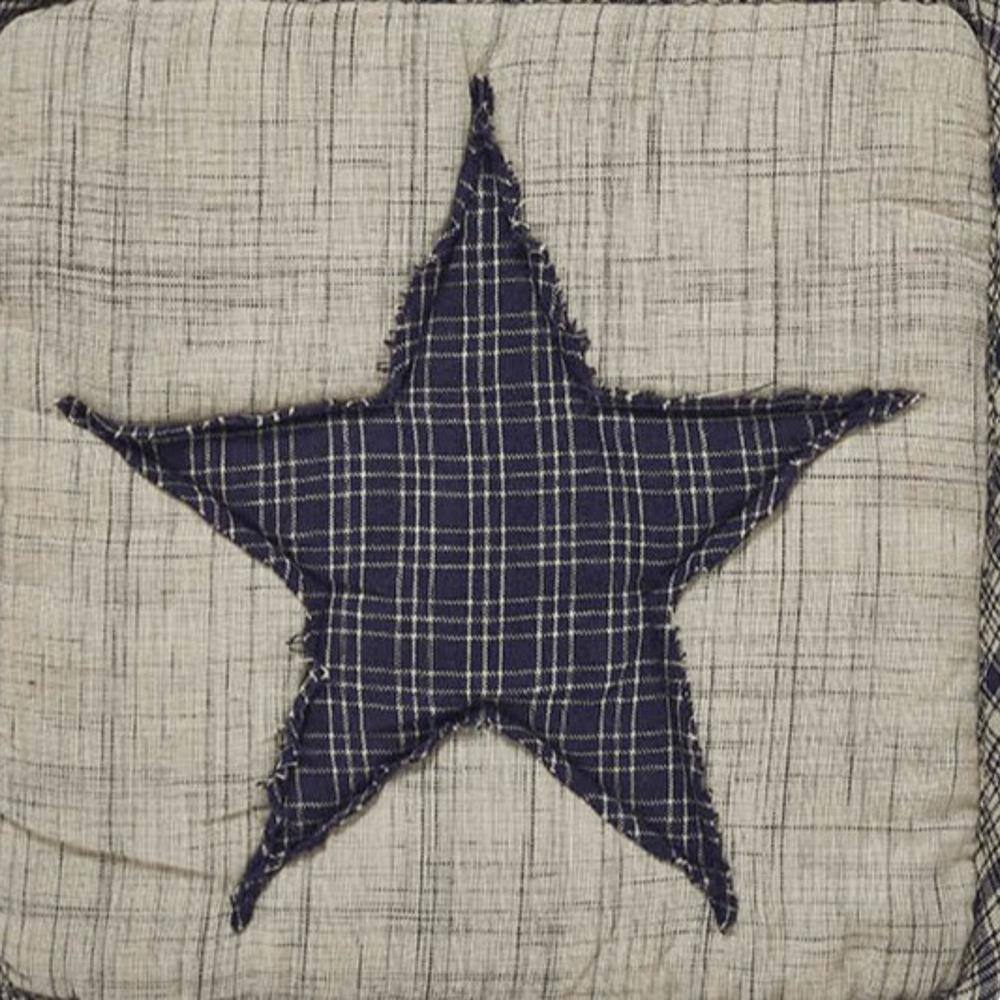 Navy and Tan Patchwork Cotton Pot Holder Set of 3