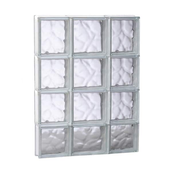 Clearly Secure 19.25 in. x 29 in. x 3.125 in. Frameless Wave Pattern Non-Vented Glass Block Window