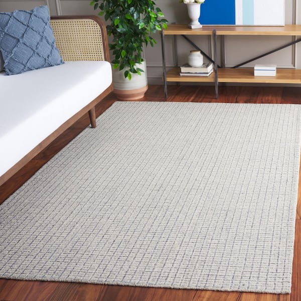 Ebony 6 ft. x 9 ft. Light Blue/Ivory Tile Geometric Area Rug