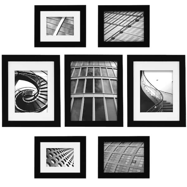 Pinnacle 7 Opening 8 In X 10 Wall Collage Picture Frame 12fp1547 The Home Depot - Picture Frame Wall Collage Template