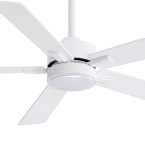 Charlie 52 in. Integrated LED Indoor White Ceiling Fans with Light and Remote Control Included