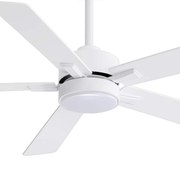 Charlie 52 in. Integrated LED Indoor White Ceiling Fans with Light and Remote Control Included