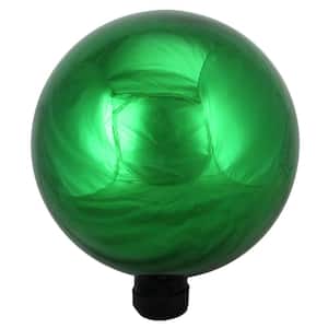 10 in. Emerald Green Glass Outdoor Patio Garden Gazing Ball