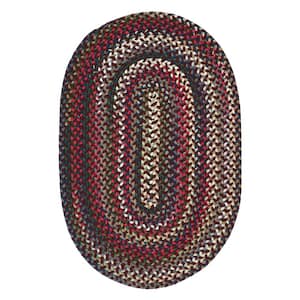 Chestnut Knoll Amber Red 8 ft. x 11 ft. Braided Oval Area Rug