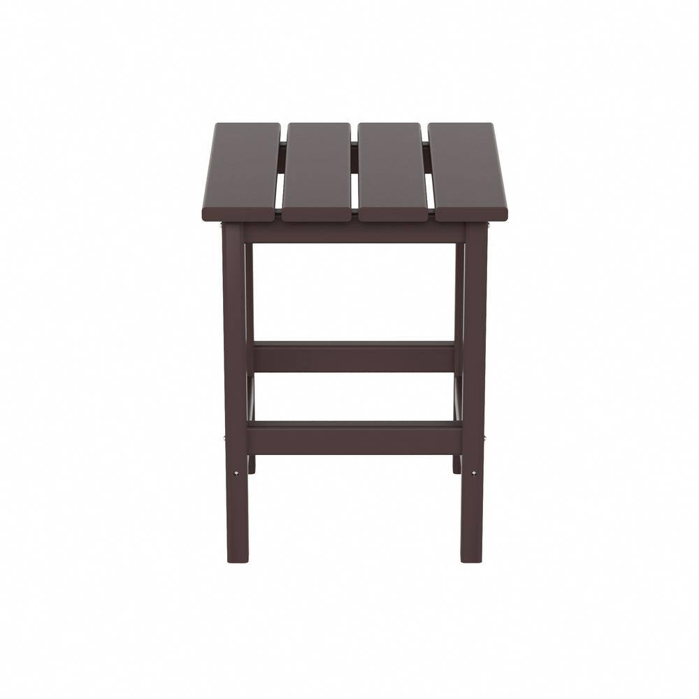 Rustic High-Density Polyethylene 3-Piece Coffee Table Set, Dark Brown