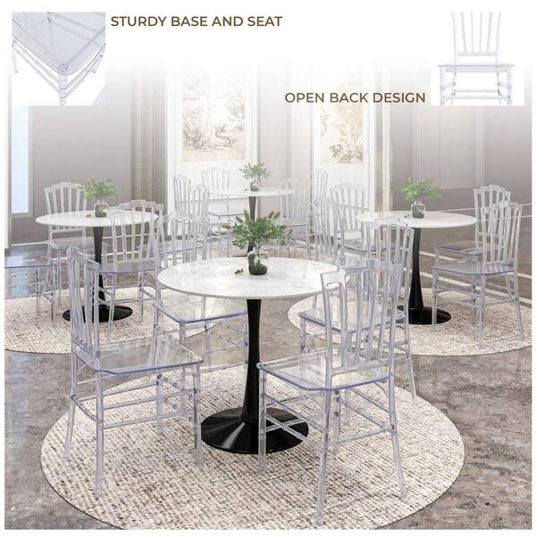 Clear perspex dining chairs discount