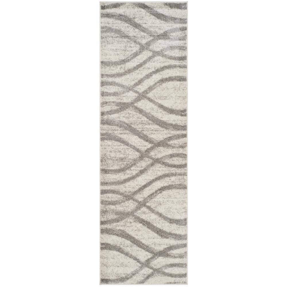 Adirondack Cream/Gray 3 ft. x 22 ft. Waves Runner Rug price history on PriceWatchPro