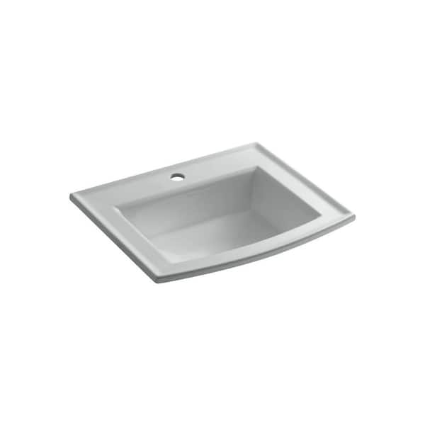 KOHLER Archer 22-3/4 in. Drop-In Vitreous China Bathroom Sink in Ice Grey with Overflow Drain
