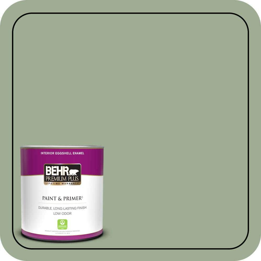 1 qt. #S390-4 Roof Top Garden Eggshell Enamel Low Odor Interior Paint & Primer price history on PriceWatchPro