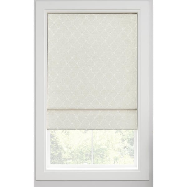 Eclipse Darien Ivory Cordless Blackout Polyester Roman Shade 31 in. W x 64 in. L