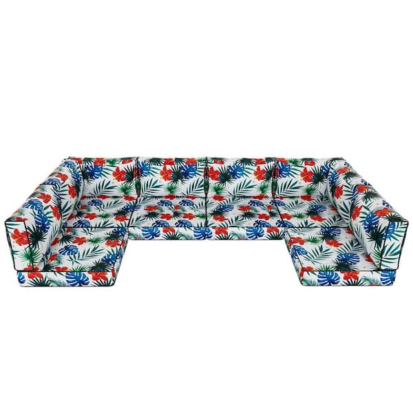 TEINIE Outdoor Replacement Cushions, 14-Piece Couch Cushions Patio Sofa Cushions for Patio 6 Seat Sectional Cushion