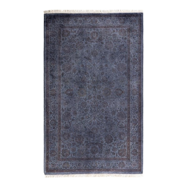 Fine Vibrance Gray 3 ft. x 5 ft. Solid Wool Indoor Area Rug