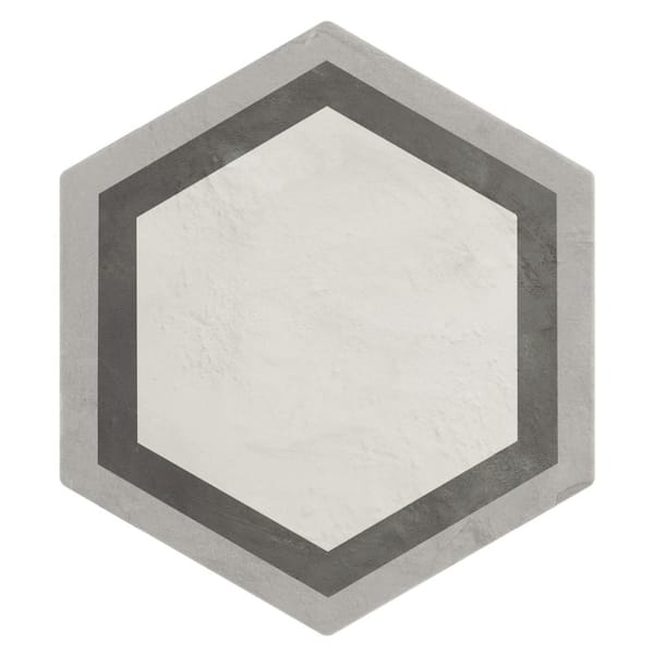Ivy Hill Tile Dash Deco Sabbia Charcoal 8.5 in. x 0.35 in. Matte Hexagon Porcelain Floor and Wall Tile Sample