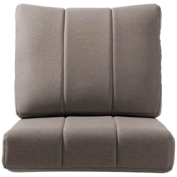 Light Relax Gray 24 x 24 Outdoor 2-Piece Deep Seating Outdoor Lounge Chair Cushion Set