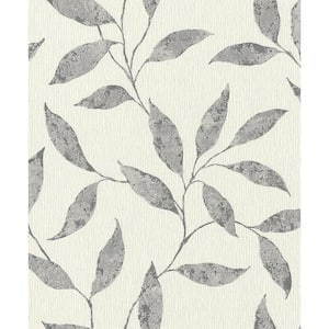 Amble Light Grey White Vine Wallpaper Sample