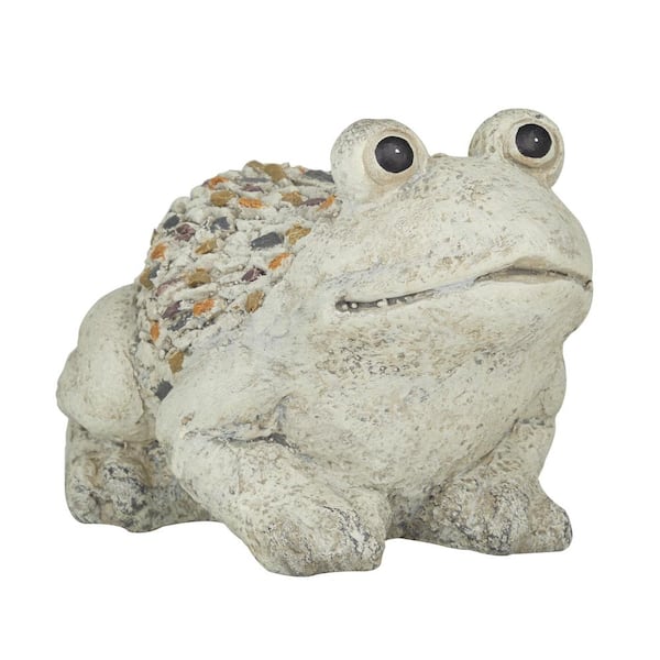 Litton Lane 8 in. Fiberglass Indoor Outdoor Frog Garden Sculpture