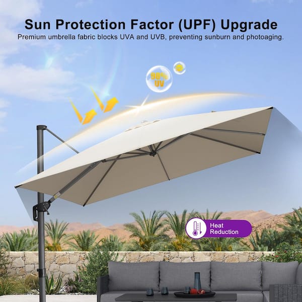 a patio umbrella Patio Umbrella Wooden 13ft 8-Rib with Weighted Base