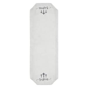 Risen 8 in. W x 24 in. L White Seasonal Crosses Polyester Table Runner