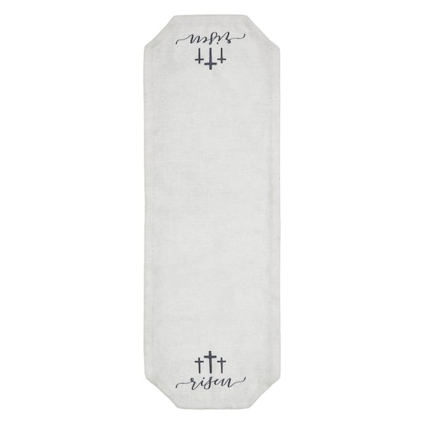 Risen 8 in. W x 24 in. L White Seasonal Crosses Polyester Table Runner