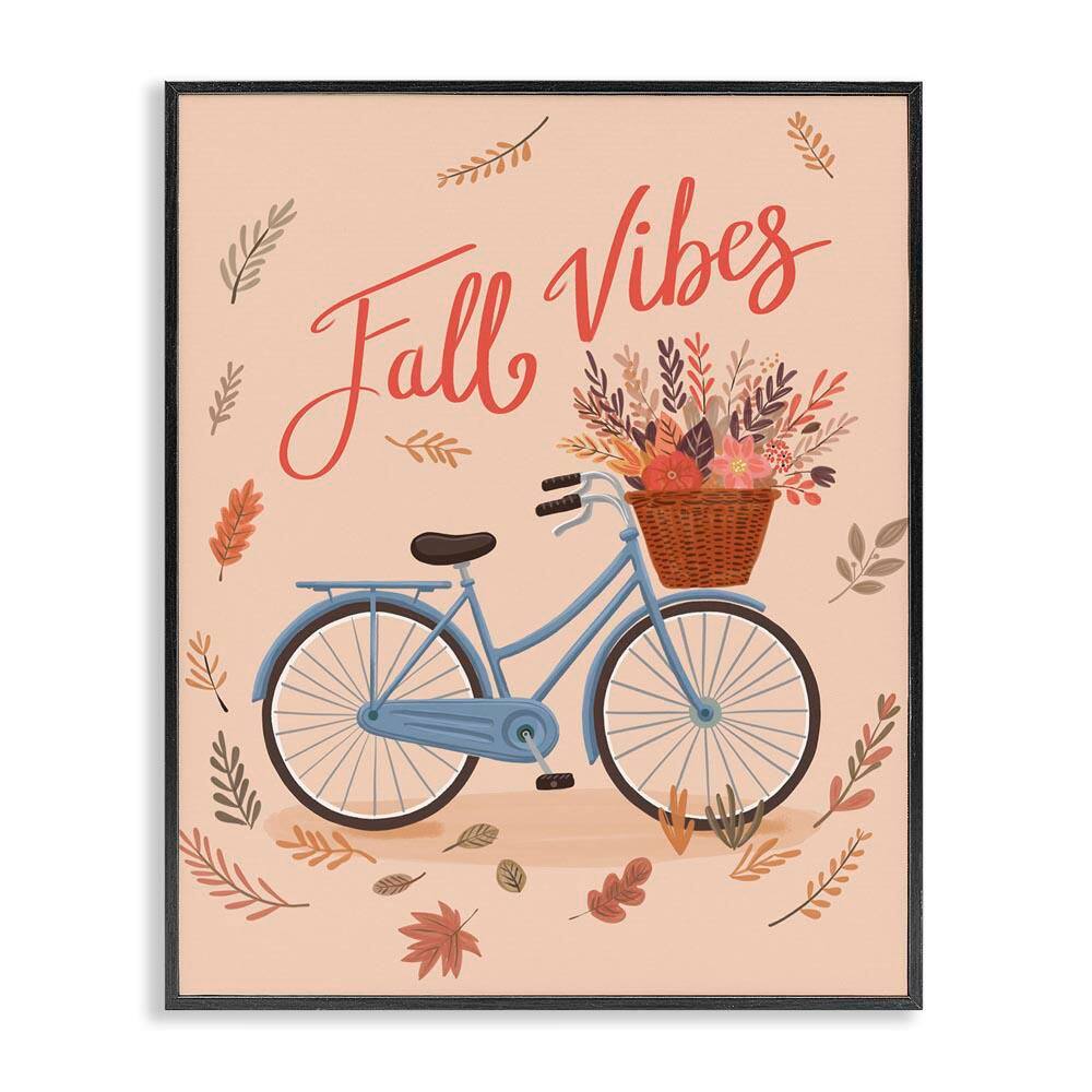 Fall Vibes Bicycle by Nancy McKenzie Black Framed Typography Giclee Art Print 14 in. x 11 in. price history on PriceWatchPro