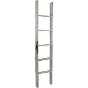 15 in. x 72 in. x 3 1/2 in. Barnwood Decor Collection Driftwood Blue Vintage Farmhouse 5-Rung Ladder