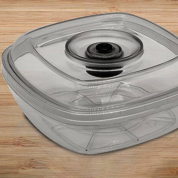 White Kitchen Air Vacuum Sealer Container - Air Sealing Food Canister Accessory (1+ Liter)