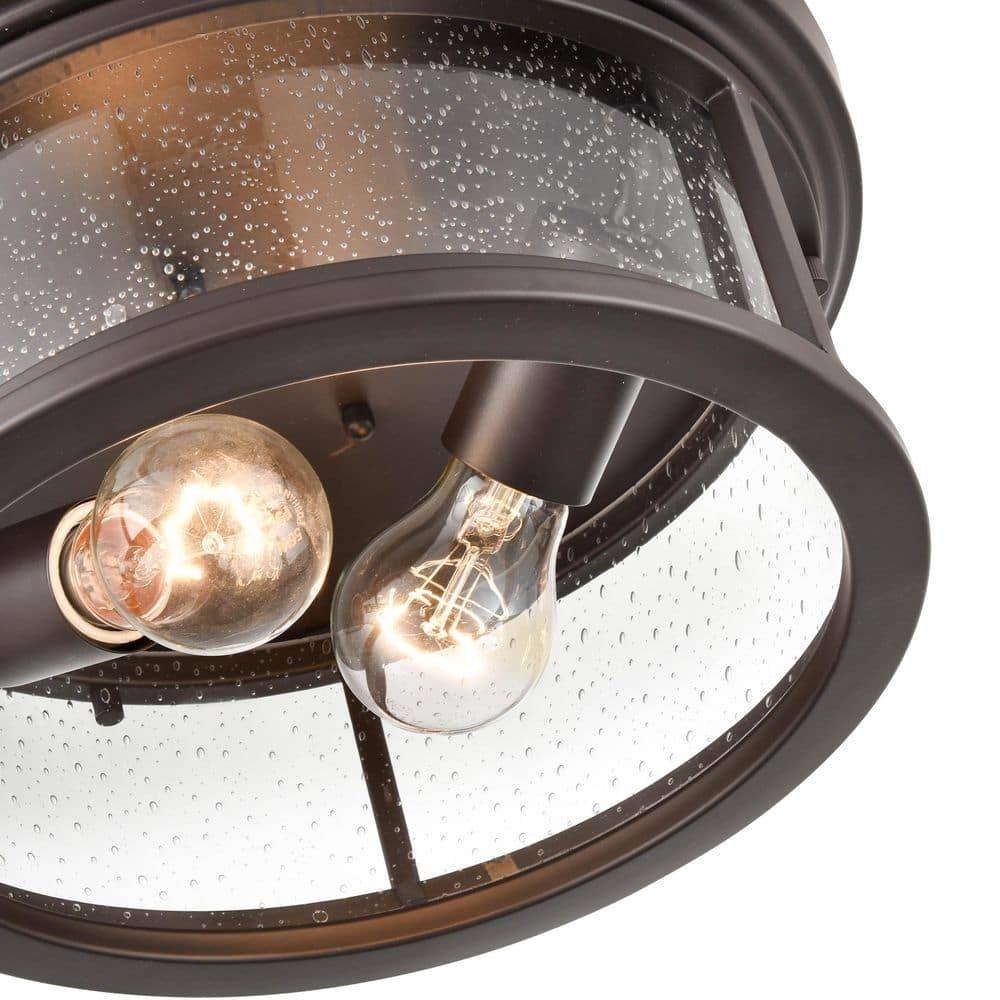 Bresley Contemporary Bronze Glass Outdoor Flush Mount Light