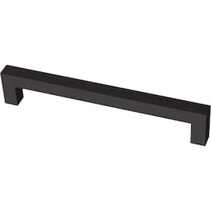 Modern Square 6-5/16 in. (160 mm) Matte Black Cabinet Drawer Pull Bar with Open Back Design
