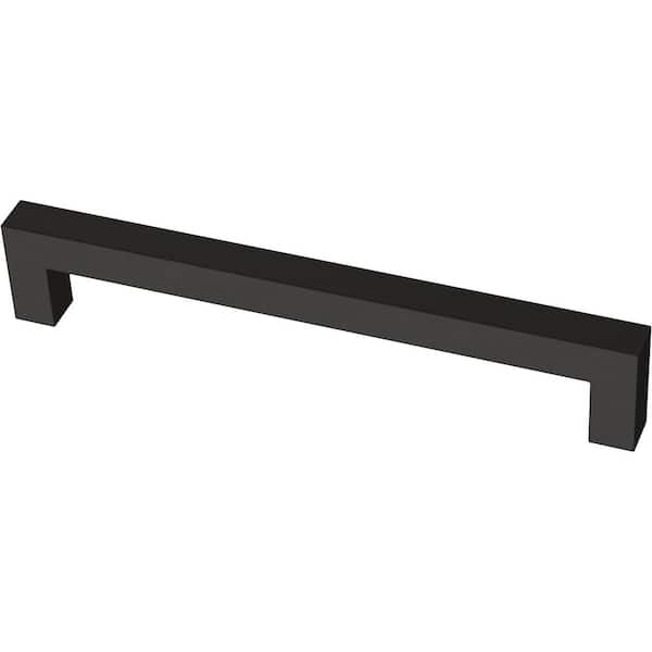 Liberty Modern Square 6-5/16 in. (160 mm) Matte Black Cabinet Drawer Pull Bar with Open Back Design