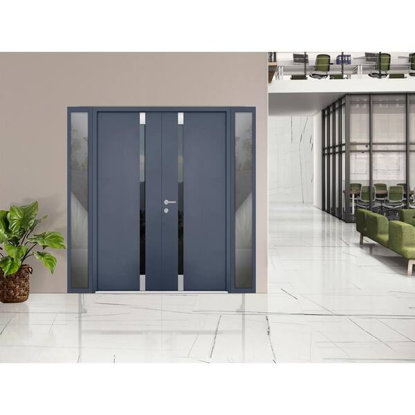 VDOMDOORS 6777 104 in. x 80 in. Left Hand/Outswing 2 Side Tinted