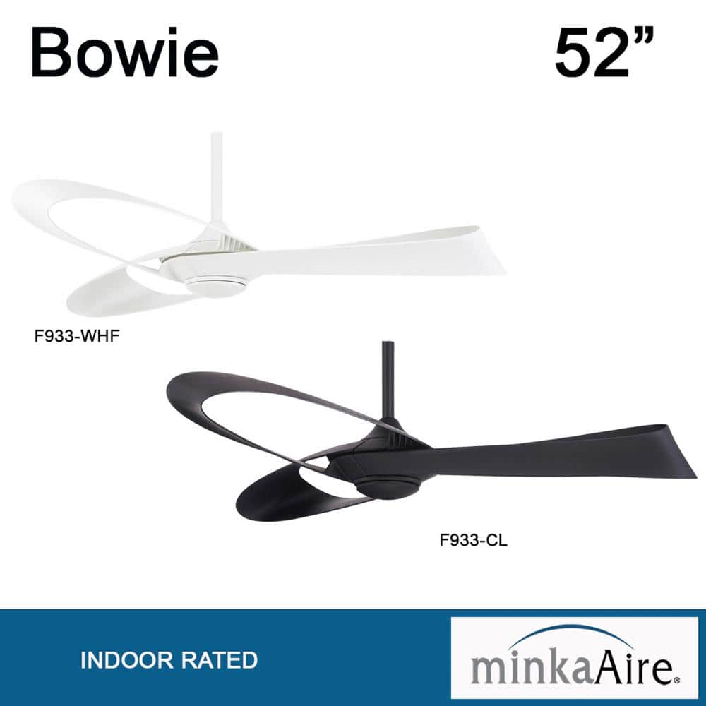 52" Black ABS Blade Ceiling Fan with Remote Control