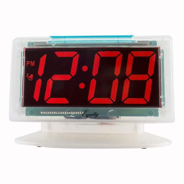 Equity by La Crosse Clear 1.8 in. Red LED Alarm Table Clock 30040 - The Home  Depot