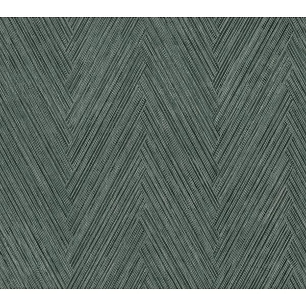 York Wallcoverings Thatched Chevron Bottle Green Wallpaper Roll