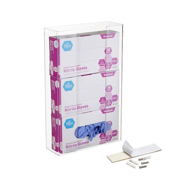 Triple Box Capacity Acrylic Glove Dispenser (2-Pack)