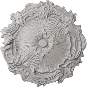 16-3/4 in. x 1-3/8 in. Plymouth Urethane Ceiling Medallion (Fits Canopies upto 1-5/8 in.), Ultra Pure White