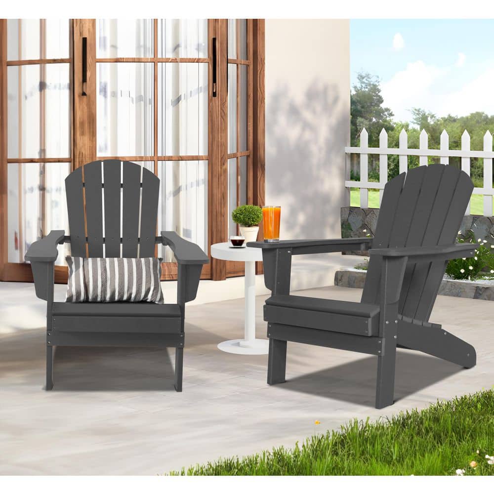 Outdoor Composite Classic Adirondack Chair, All-Weather Resistant Deck Loun