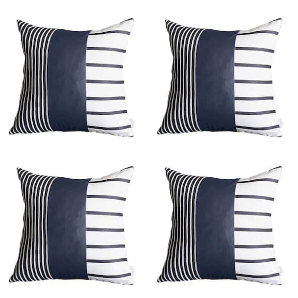 Pack of 4 Multi Striped Decorative Square Cushion Covers