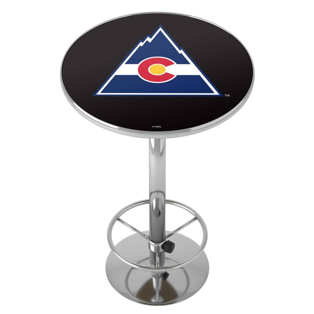 Colorado Rockies Vintage 27 in. Chrome Round Table Top with Adjustable Foot