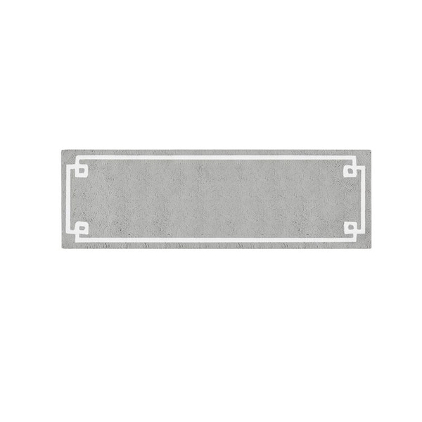 Jeedeson 24 in. x 72 in. Grey Cotton Tufted Bath Rug