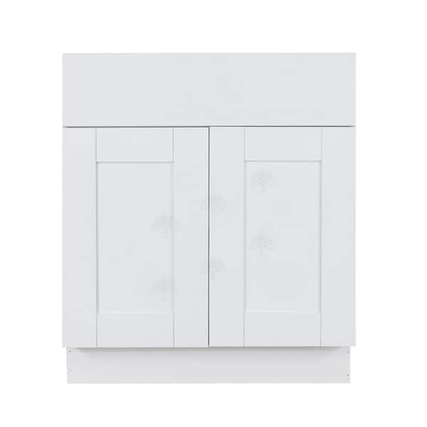 Anchester Assembled 27 in. x 34.5 in. x 24 in. Sink Base Cabinet with 2-Door in Classic White