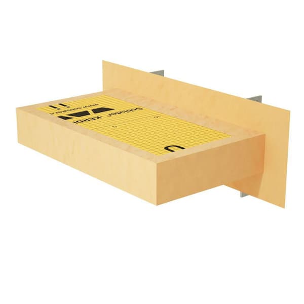 84 in. L x 14in. W x 4 in. H Wall Floating Shower Bench Kit Orange XPS Foam Board and Industrial Free Hanging Bracket