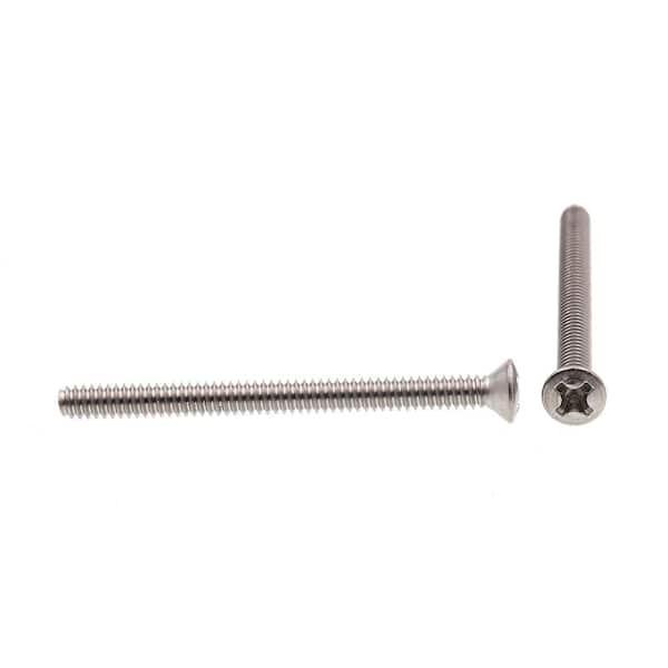 Prime-Line #6-32 x 1-3/4 in. Grade 18-8 Stainless Steel Phillips Drive Oval  Head Machine Screws (25-Pack) 9010571 The Home Depot