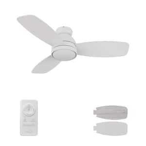 Thibault 44 in. Color Changing Integrated LED Indoor Matte White 10-Speed DC Ceiling Fan with Light Kit/Remote Control