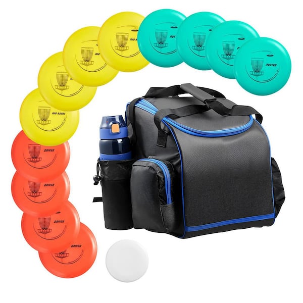 12 PCS Disc Golf Starter Set for Beginners with Putter, Mid-Range, Driver, Mini Marker & Backpack, for Outdoor Play