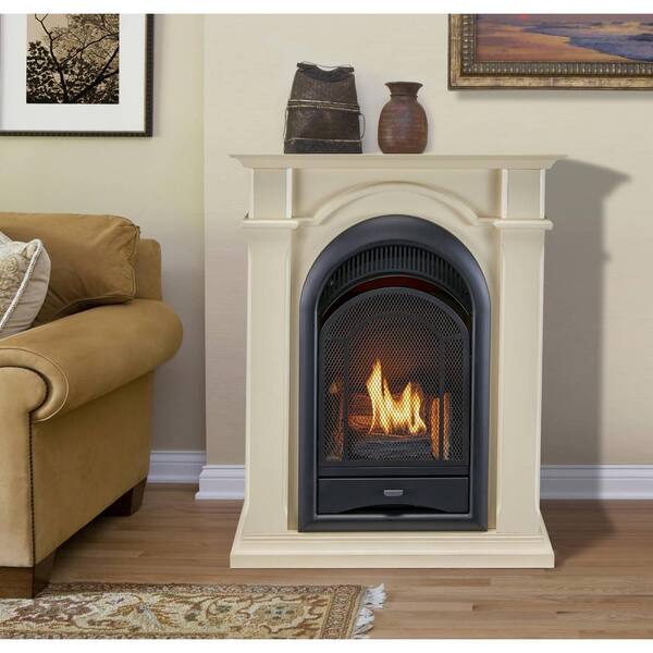 ProCom Heating ProCom Dual Fuel Ventless Gas Fireplace System With Corner  Combo Mantel - 15,000 BTU, T-Stat 170060 - The Home Depot