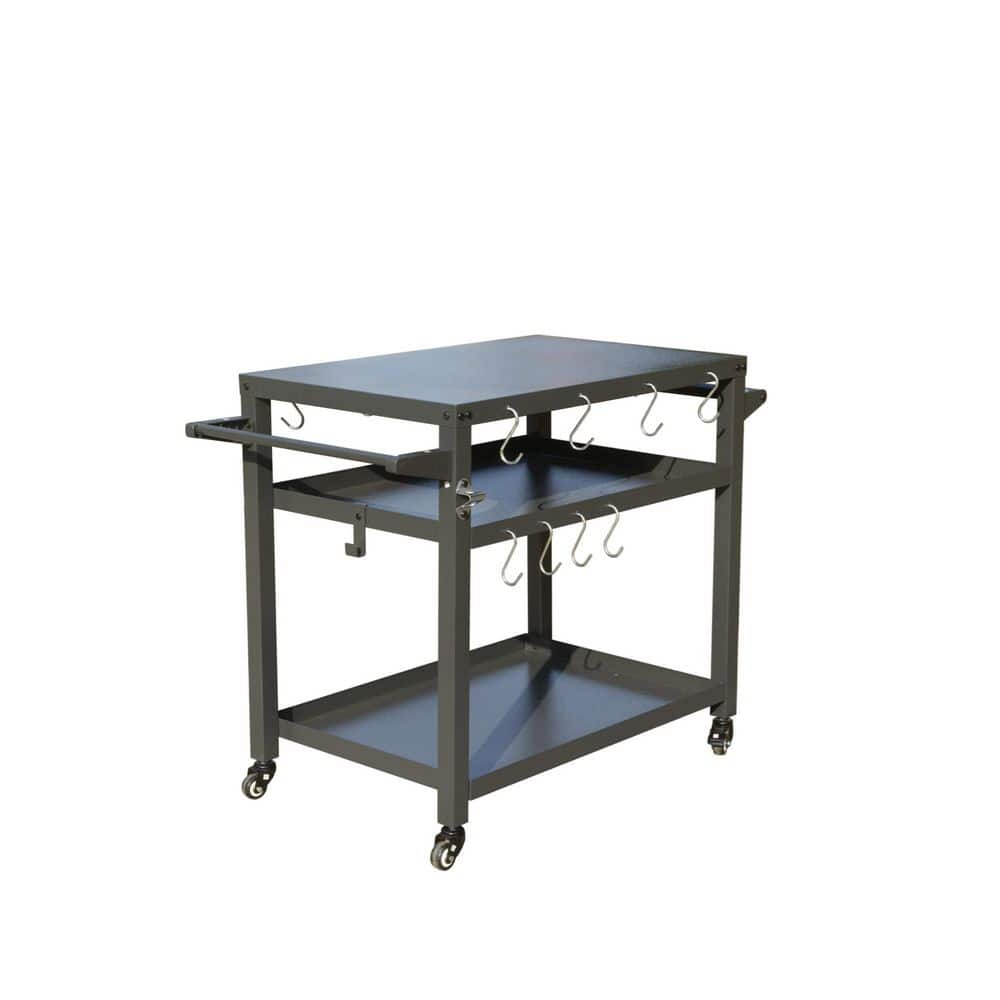 3-Shelf Outdoor Grill Table, Grill Cart with Wheels, Outdoor Pizza Oven Table and Food Prep Griddle for Outside BBQ price history on PriceWatchPro