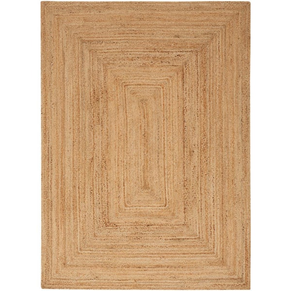 Natural Jute Natural 5 ft. x 7 ft. Solid Contemporary Area Rug