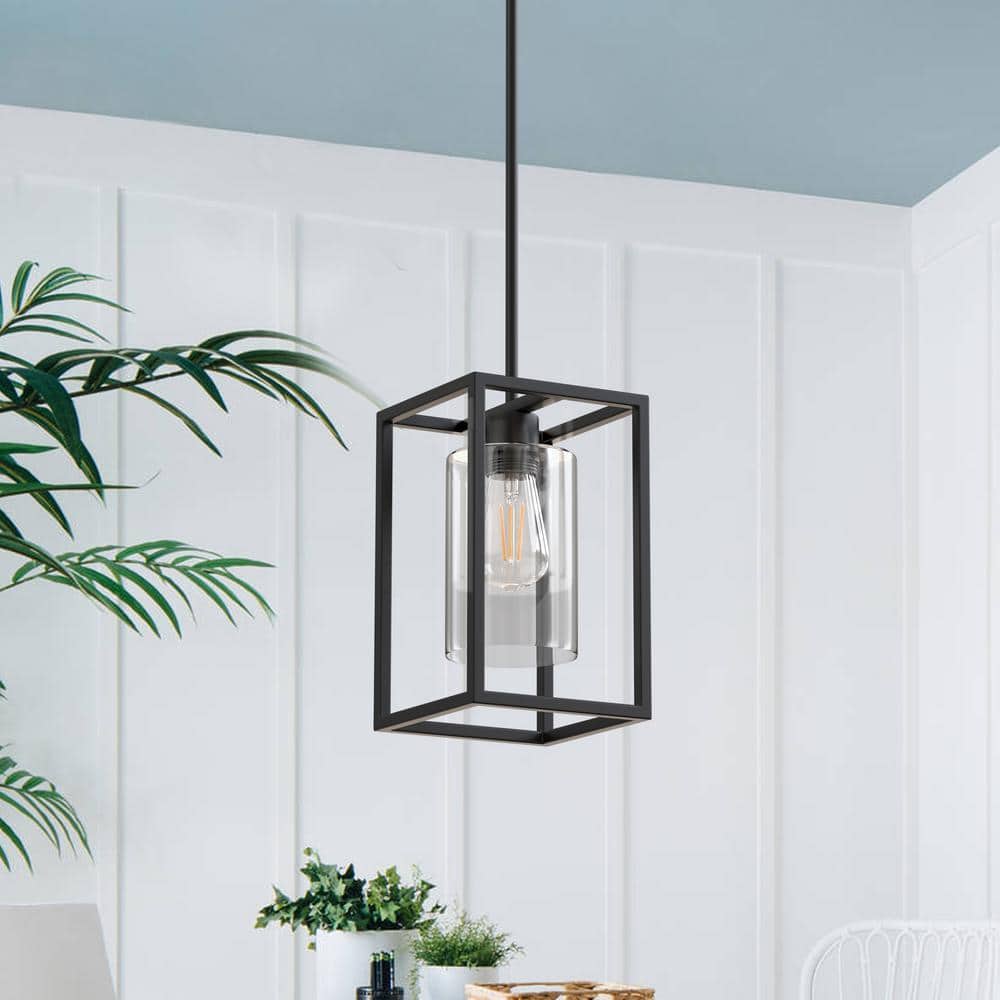 シーリングライト・天井照明 IDEE PORCELAIN ENAMELED IRON LAMP Black 1-Light Black Pendant Light Fixture Farmhouse Iron Cage