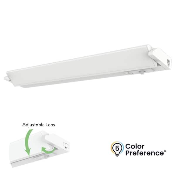 ETI LIGHTING NEXUS 24 in. Plug-in Adjustable Lens White Integrated LED Linkable Under Cabinet Light 1000lm Selectable CCT Dimmable