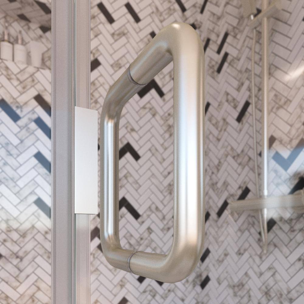 Distinctive Elite 42" Brushed Nickel Semi-Frameless Hinged Shower Door